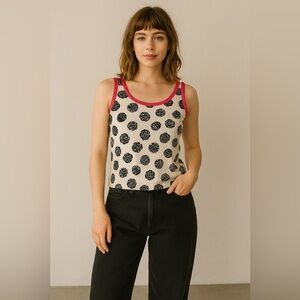 Vintage Escada 100% Silk 50’s beehive faces women black white hot pink s…​​